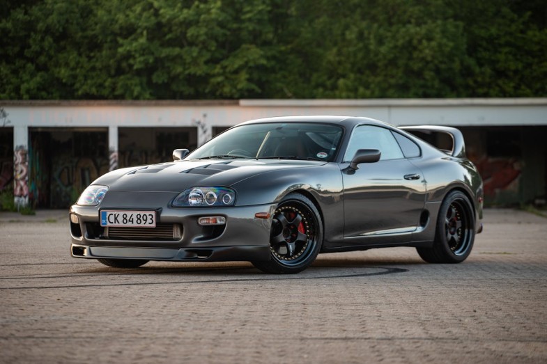 A BLACK TOYOTA SUPRA