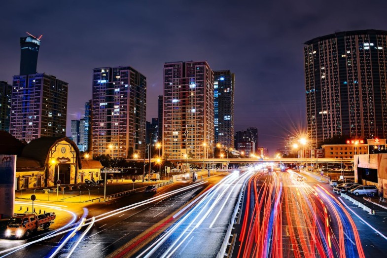 TIME LAPSE PHOTOGRAPHY OF CITY ROAD AT NIGHTTIME
