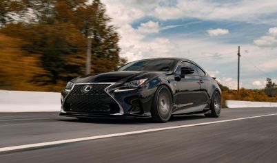 BLACK LEXUS ON ROAD