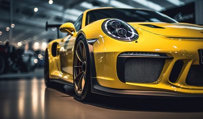PORSCHE CAR AUTOMOBILE YELLOW PORSCHE