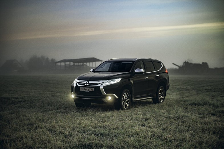 PHOTO OF MONTERO SPORT PARKED ON GRASS FIELD