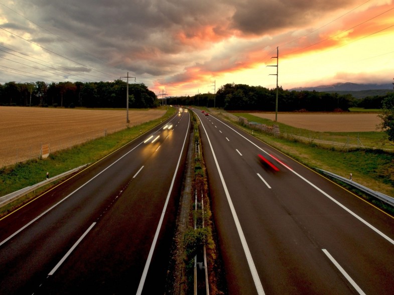 ROAD MOTORWAY FREEDOM EVENING