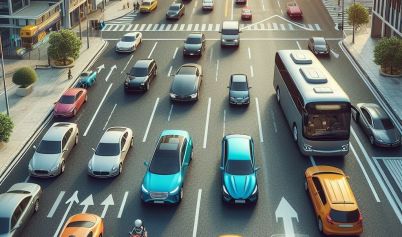 CARS ON THE CITY ROAD