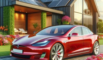 RED TESLA CAR