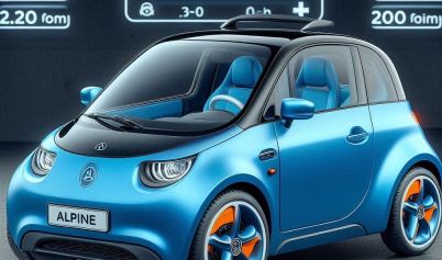 Generated from prompt Blue compact electric car Alpine 290
