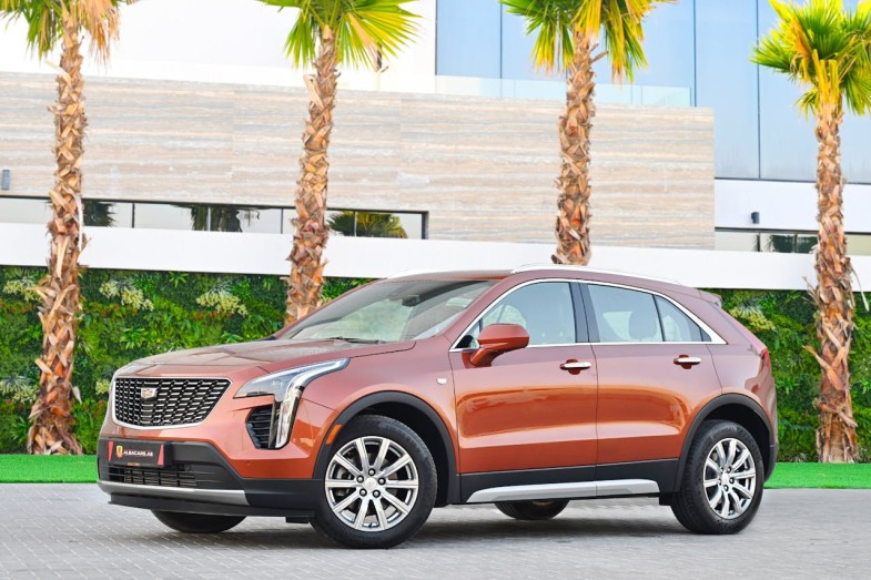 BROWN CAR PARKED NEAR PALM TREES CADILLAC