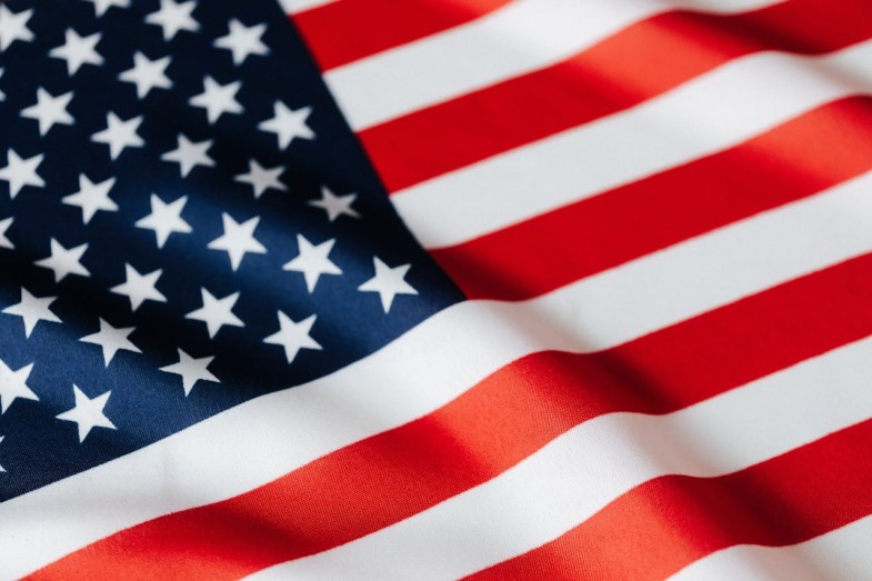 WAVING FLAG OF UNITED STATES OF AMERICA
