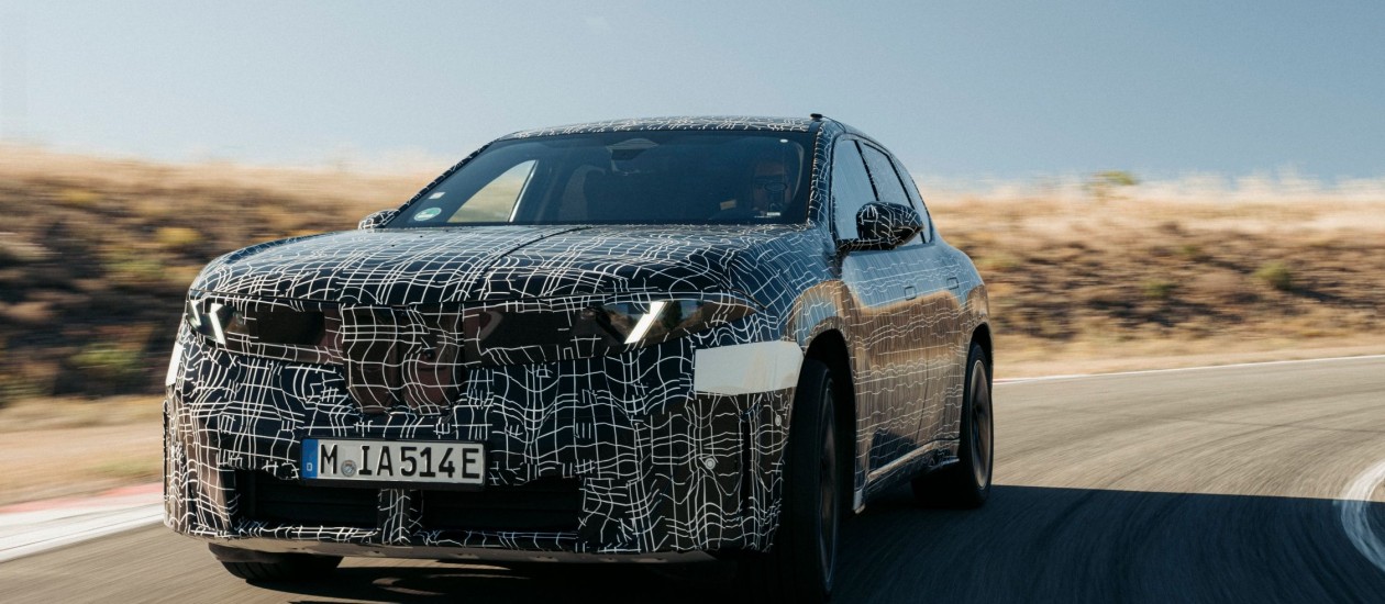 BMW iX3 prototype testing on track