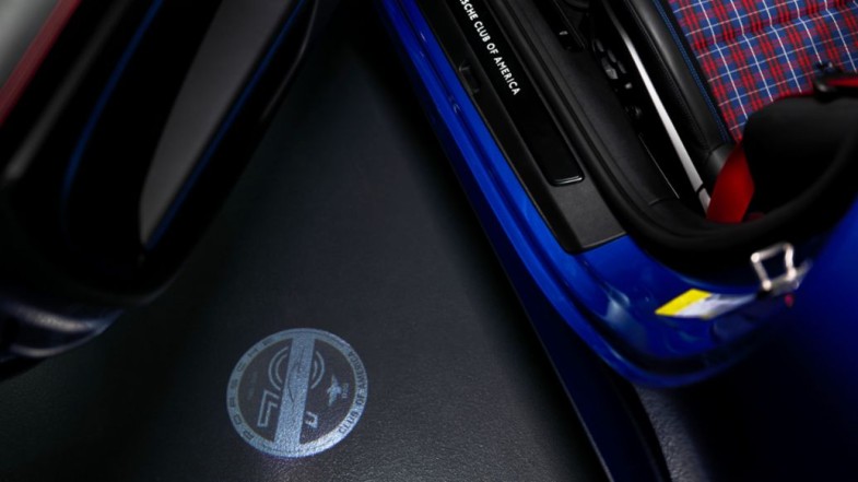 PCA logo and houndstooth seat inside 911 Club Coupe