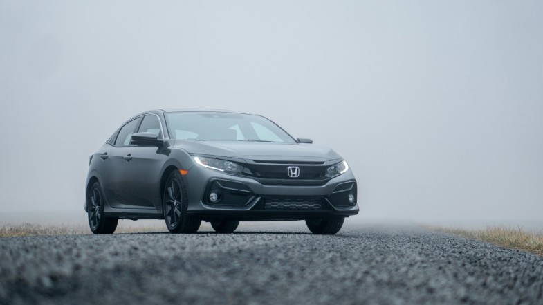 Honda sedan on the road
