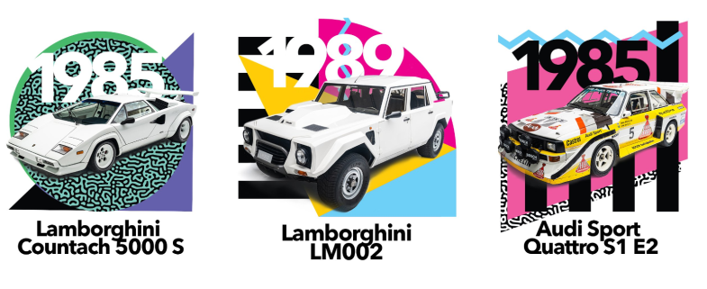 Rad cars from the 80s: lamborghini and Audi