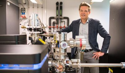 Materials scientist Frank Mücklich in the laboratory for atomic probe tomography at Saarland University.