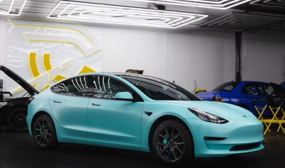 Tesla Blue Car