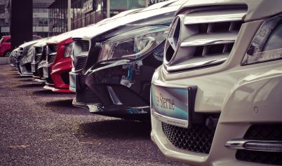 Mercedes-Benz Parked in a Row