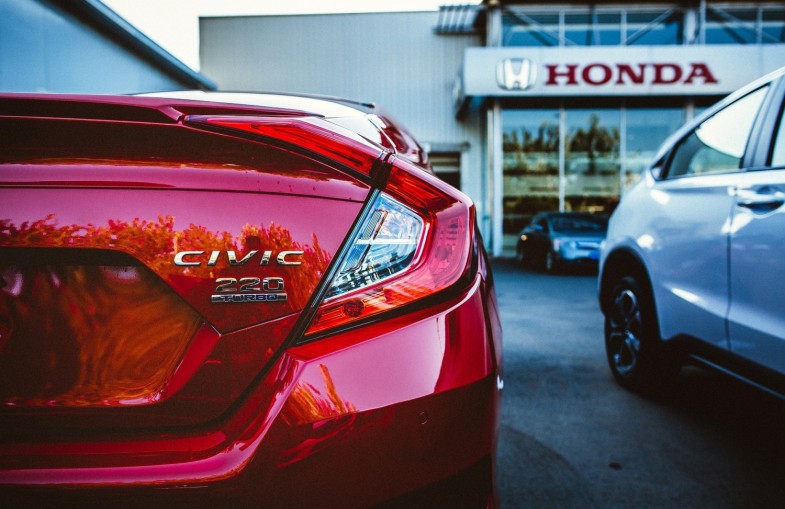 RED CAR VEHICLE GLOSSY PARKING
