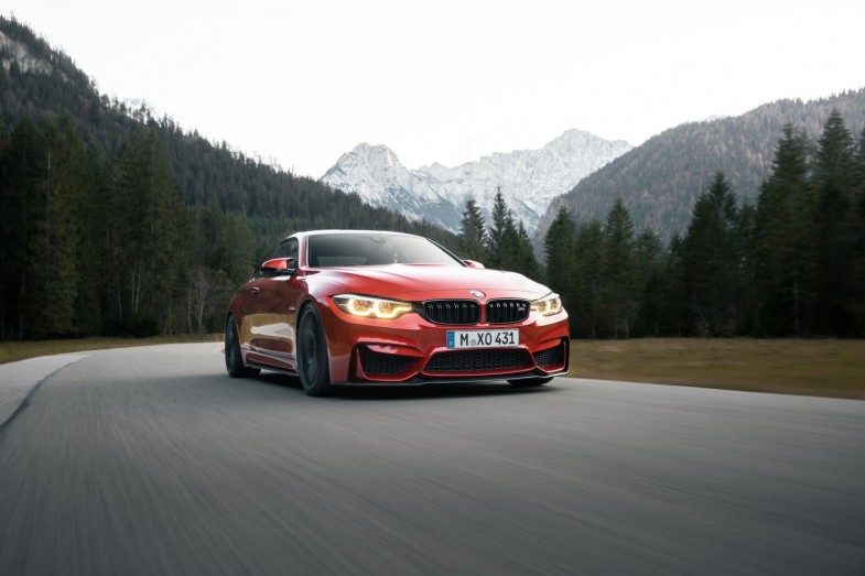 RED BMW ON THE ROAD
