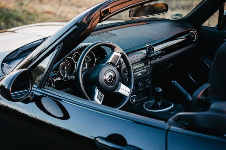 INTERIOR OF A MODERN MAZDA MX 5