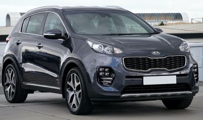 A BLACK KIA SPORTAGE
