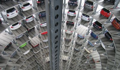 VEHICLE PARKED INSIDE ELEVATED PARKING LOT