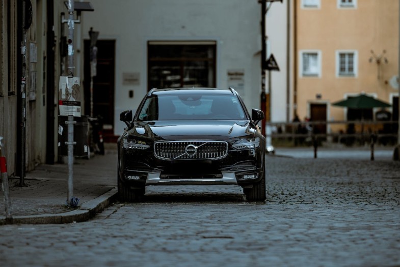 VOLVO PARKED IN TOWN